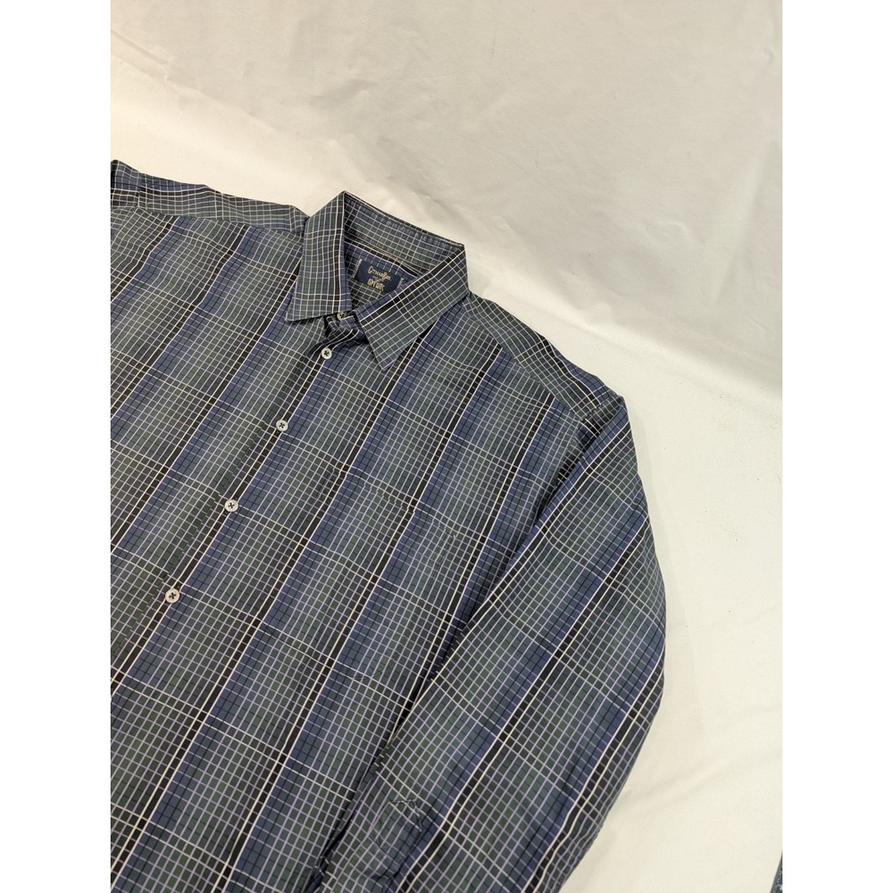 Gitman Bros Vintage Shirt Mens XL Blue Glenn Plaid Button Down Made in USA